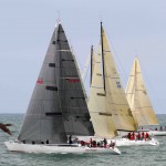 The Alchemy, OEX and Grand Illusion head out at the Class B start of the Cabo Race last Saturday. Saturday starters ran into extreme weather that forced OEX and several other boats to withdraw. Grand Illusion won the class on corrected time. Photo by Jim Collins