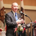 American Airlines Pilot Steve Scheibner speaks at the recent Mayors’ Prayer Breakfast. — Photo by Tyler Gipe