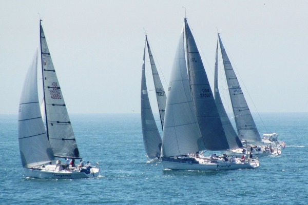 PHRF-A class Temptress and Paranoia get off to a quick start at the beginning of the Newport-to-Ensenada Race on Friday. Temptress (Ray Godwin, LBYC) finished second in the class on corrected time.