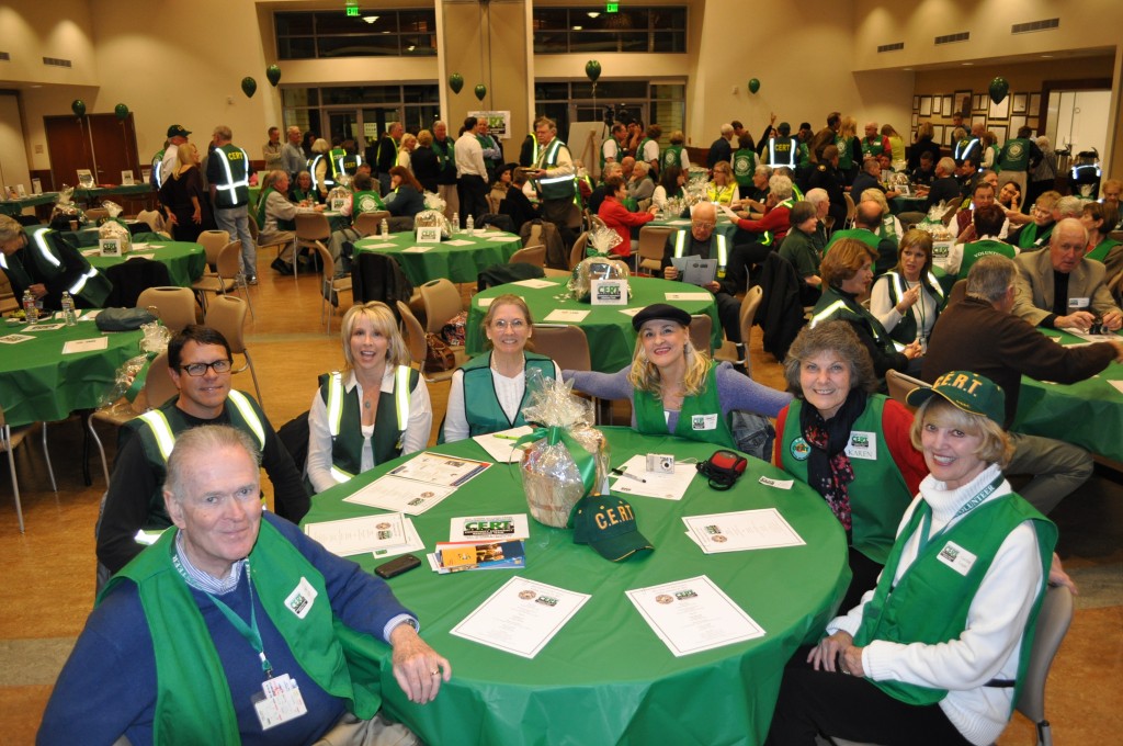 CERT volunteers at the awards dinner on Friday.