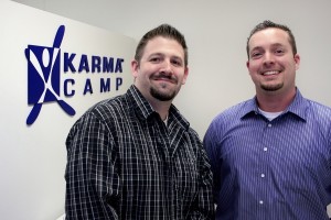 Karma Camp Executive Director Greg Sipe (right) and Communications Director Sean O’Neill in their Newport Beach offices. 