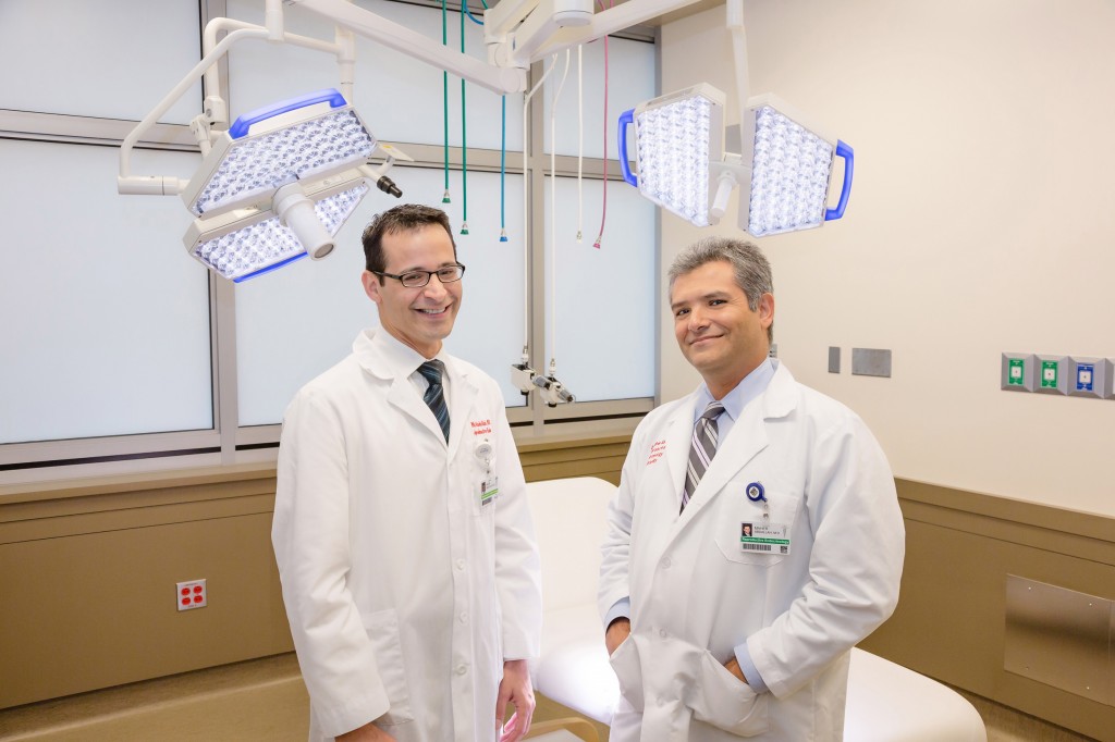 Dr. Mazin Abdullah (left) and Dr. Maher Abdullah in their new center. — Photo by Allen Taylor/courtesy of the American Reproductive Center