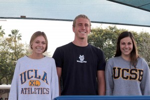 Corona del Mar students (left to right) Annie Alvarado, Kyle Trush, and Maddie O'Connor.