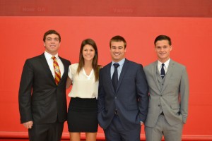 Mater Dei students from Newport Beach (left to right) Jon Walters, Maddie Bauer, JC Genova, and Tommy Padia.