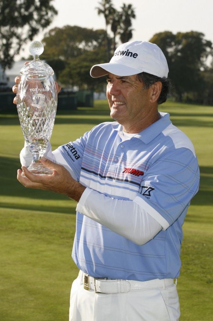 Toshiba Classic champion, David Frost finished the tournament on Sunday, shooting a 65 to defeat Fred Couples by five strokes. Frost ties the tournament record of 19-under-par 194, joining 2011 winner Nick Price as the only golfers to lead wire to wire in the event's 19 years.