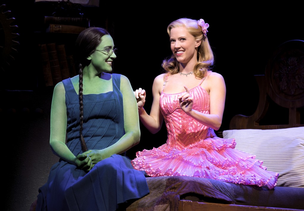 Dee Roscioli and Patti Murin as Elphaba and Glinda — Photo by Joan-Marcus