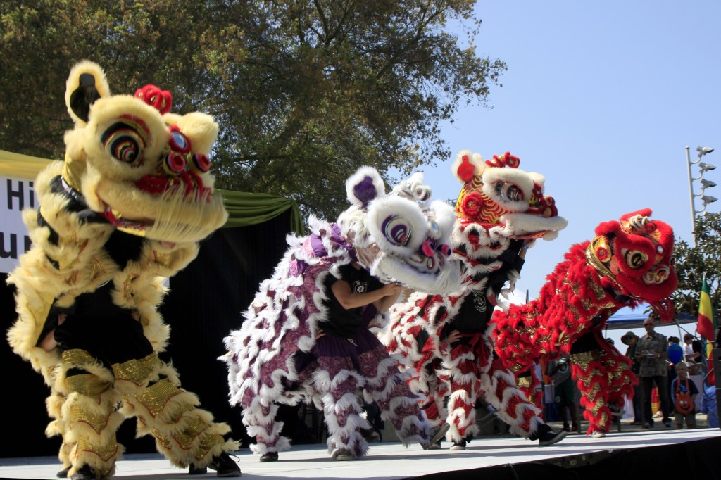 The Ane Thanh Chinese Lion Dance group performs at the 12th Annual Multicultural Fair at Sage Hill School on Saturday. — Photos by Sara Hall