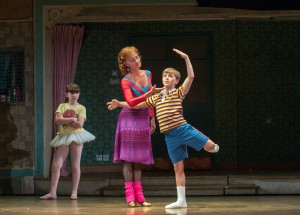 3. Samantha Blaire Cutler (Debbie), Janet Dickinson (Mrs. Wilkinson) and Noah Parets (Billy) in “Billy Elliot the Musical.”  Photo by Amy Boyle