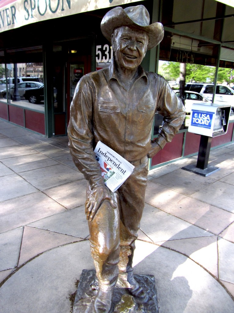 President Reagan reading the Indy in Rapid City, S.D. — Photo by Sara Hall