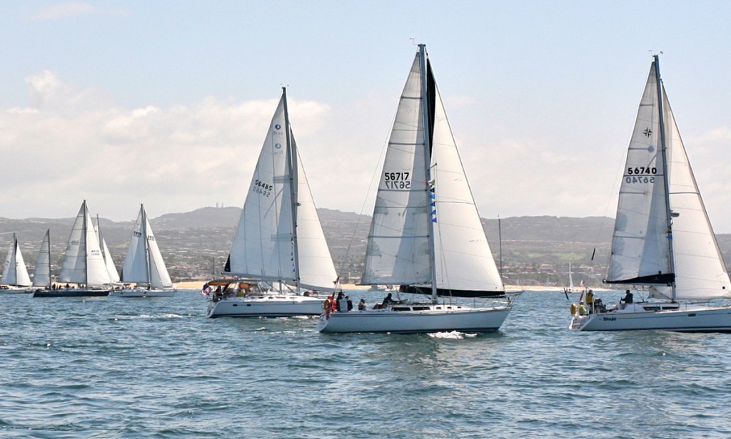 Sailboats racing in last year's Lexus Newport to Ensenada Yacht Race — Photo by Jim Collins