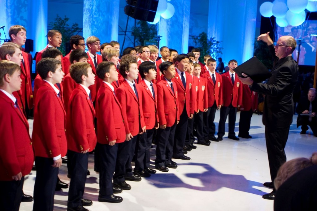 The All American Boys Choir performs for guests