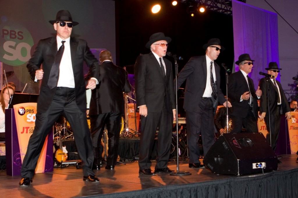 “Mel and the Mel-Adjusteds” featuring PBS SoCaL President and CEO Mel Rogers (second from left), and the Mel-Adjusteds Andy Russell, Jim Mazzo, Rick Reiff and Glenn Stearns