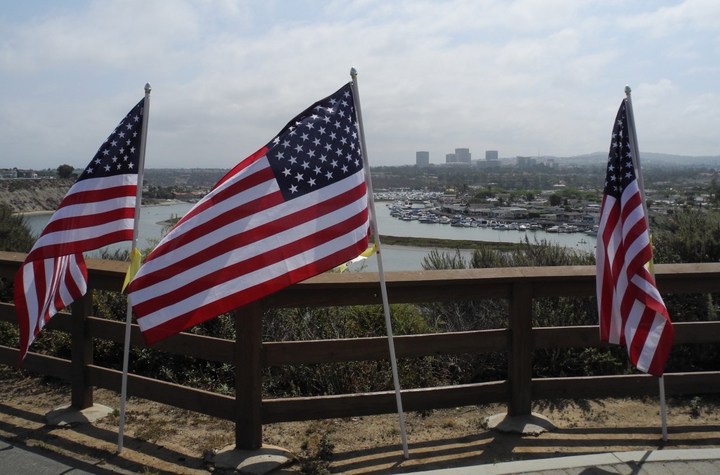 Flags overlooking Back Bay