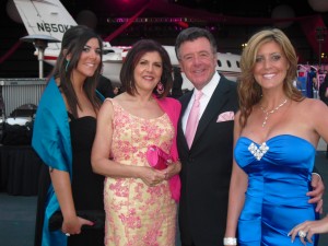 Estela and Sam Riela with their daughters Jessica (left) and Jordana Chapman at 2010 Pink Tie Ball.