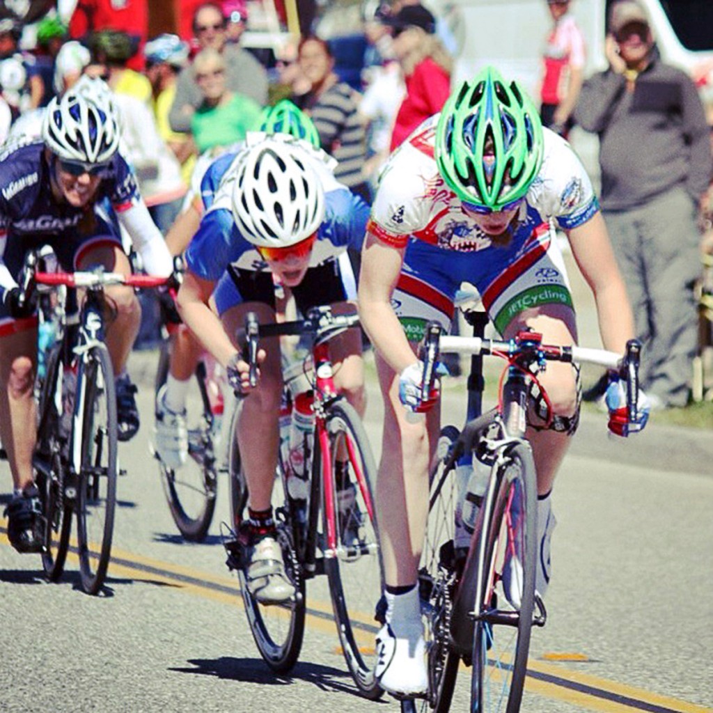 Tanner racing in the San Dimas Stage Race women's pro race in March. — Photo by Danny Munson/Cycling Illustrated