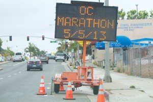 Street warnings for Saturday's OC Marathon.