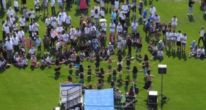 An aerial view of the event from the Great Park’s hot air balloon.