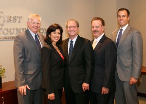 Cal Winslow (CEO Orangewood Children’s Foundation), Alicia Maciel Executive Director The Prentice School), Doug Freeman (Sr. Managing Director, First Foundation Advisors, Gene Howard (CEO, CASA), Travis Whitten, (Director of Development, Boys & Girls Club of Santa Ana). Photo credit: Bleu Cotton Photography 