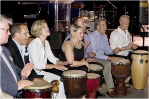 Drum circle at the Great Park