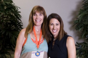 Susan Samueli and Janet Evans