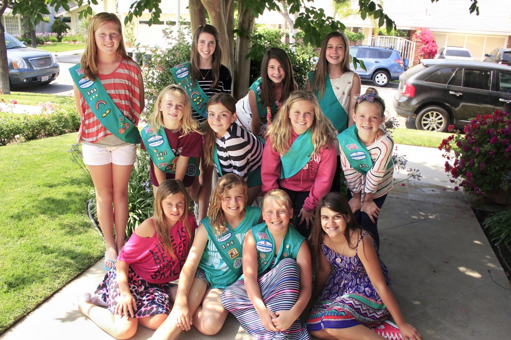 Girl Scout Troop 396: (Front row, left to right) Nikola Schmitt, Riley Orcutt, Genevieve Hilbert, Sophia Damore; (middle row, l-r) Paris Crenshaw, Erin Esnard, Ella Musselman, Anna Wilde; (back row, l-r) Caroline Leber, Kristin Fredrick, Sophie Donaldson, Brooke Healy. Not pictured: Janey Phillips. — Photo by Sara Hall