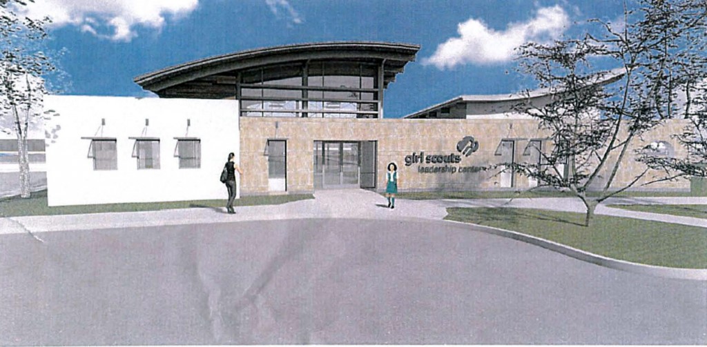 An artist rendering of the new Girl Scout center in Marina Park.