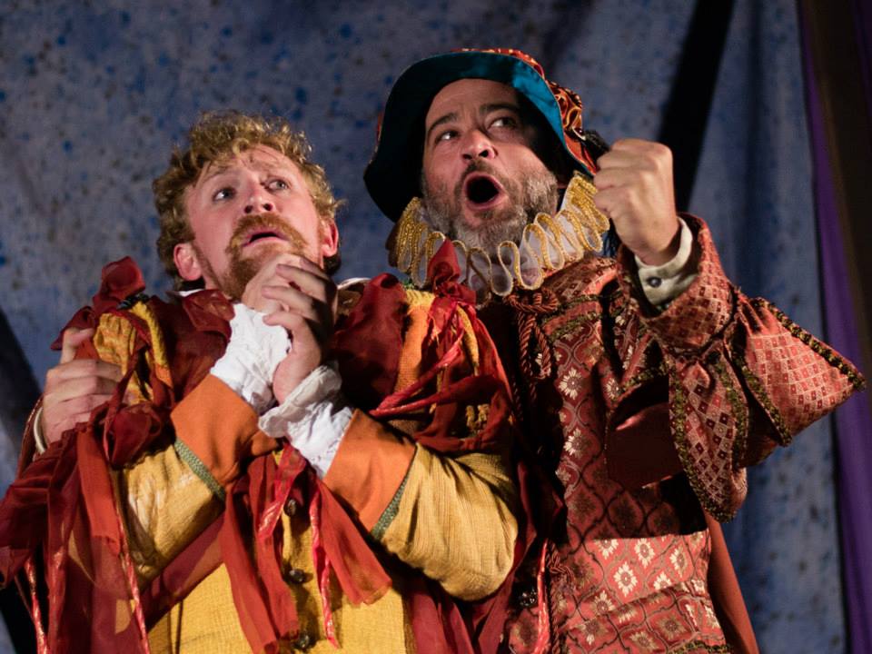 Parolles (Cylan Brown) and Lefeu (Mark Rimer) in Shakespeare by the Sea’s production of “All’s Well That Ends Well,” directed by Patrick Vest. Photo courtesy Shakespeare by the Sea/by Aaron Matthew Kaiser