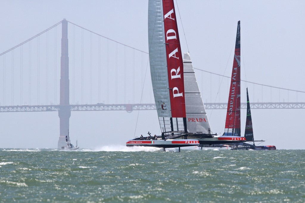 Big boats at Louis Vitton Cup (America's Cup prelims) in San Francisco — Photo by Jim Collins