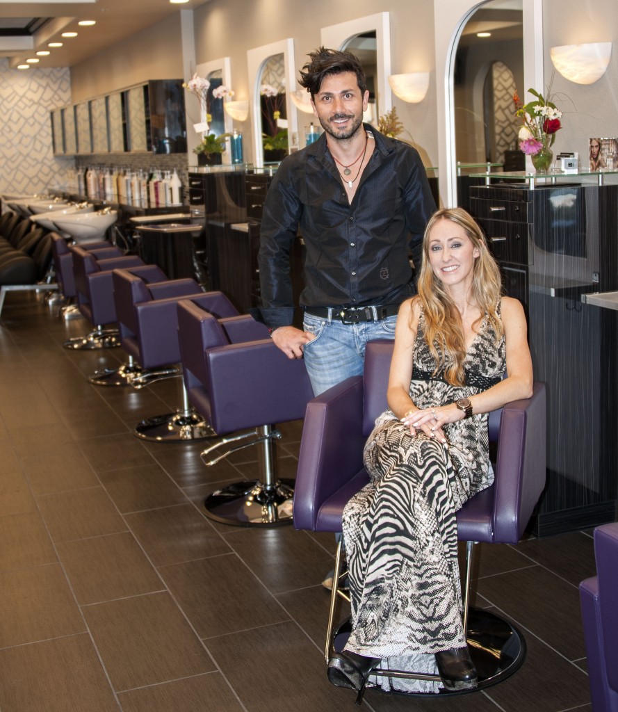 Ashtin Salon owners, Metin and Ashleigh Serdan, in their shop in Corona del Mar. — All photos by Charles Weinberg