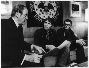 The Kunst brothers, Dave and John, with Senator Hubert Humphrey