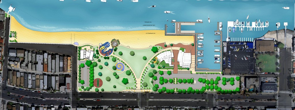 An artist rendering of Marina Park — Photo courtesy city of Newport Beach