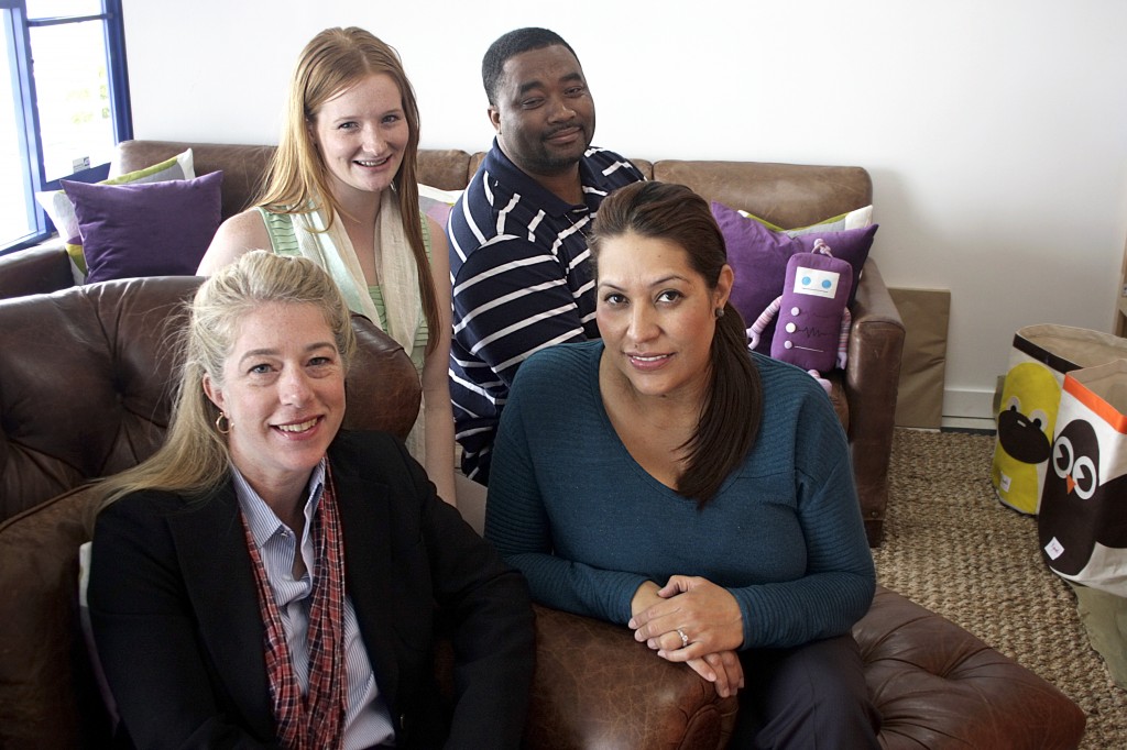 The Project Hope staff family: (clockwise, from top right) programs manager La Shawn Hye, child advocate Gabby Alvarado, executive director Jennifer Friend, and programs & outreach coordinator Susi Eckelman.