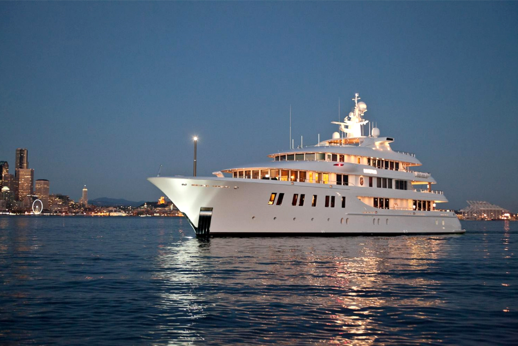 large yacht in newport harbor