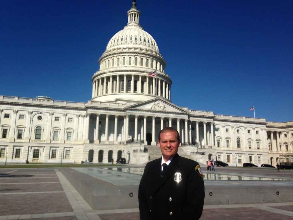 Newport Beach Fire Department’s Life Safety Specialist Matt Brisbois at the White House this week. He was being honored as a Champion for Change for his efforts in disaster preparedness for the community through his role with the Community Emergency Response Team. — Photo courtesy Matt Brisbois