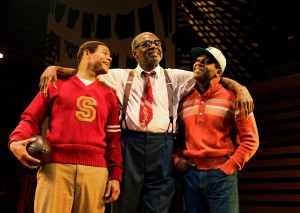 Chris Butler, Charlie Robinson and Larry Bates in South Coast Repertory's 2013 production of Death of a Salesman by Arthur Miller. Photo by Debora Robinson/SCR.