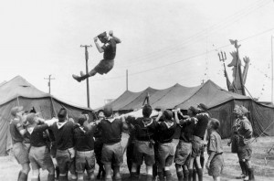 A highlight of the 1953 Jamboree was the blanket toss.