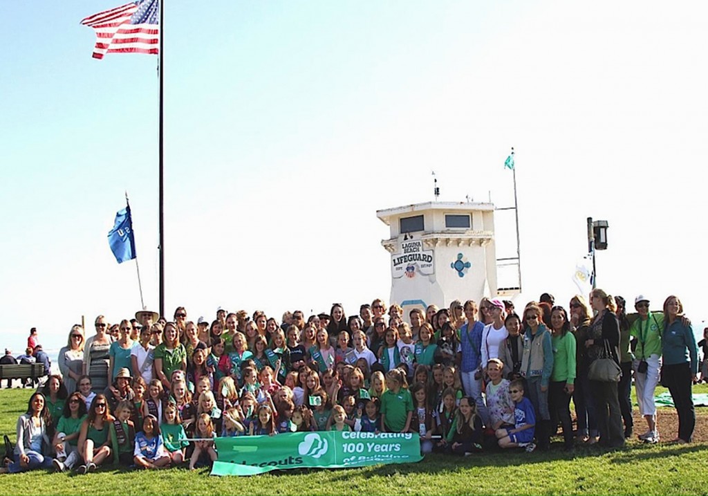 Girl Scouts from Laguna Beach Troop 308 helped make scarves prior to this year’s event. — Photo courtesy Laguna Beach Girl Scout Troop 308.