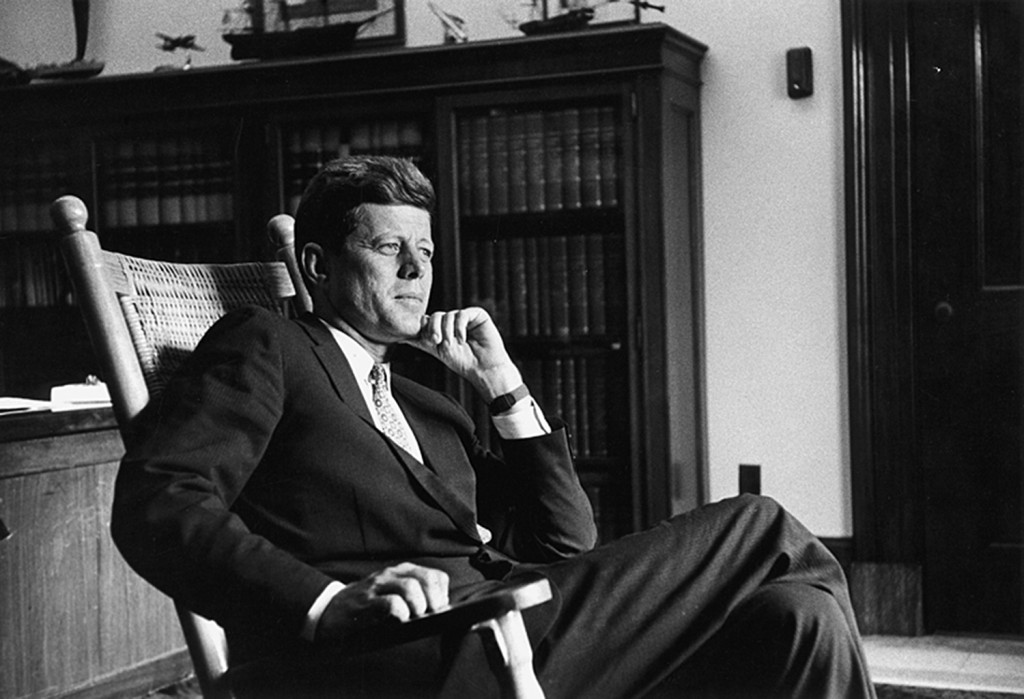 August 1959 Senator John F. Kennedy in his Senate Office. — Photograph by John Vachon for LOOK Magazine, in the LOOK Magazine Collection, Library of Congress. John F. Kennedy Presidential Library and Museum, Boston