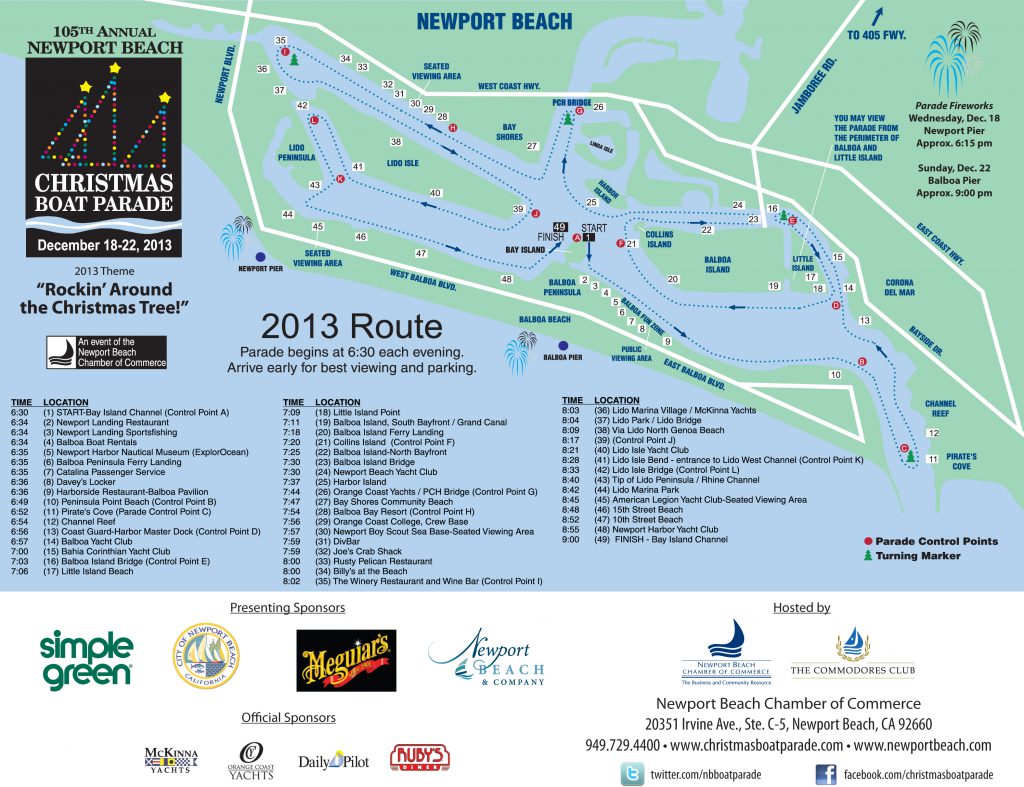 Boat Parade Map Newport Beach News