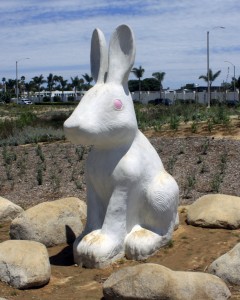 Feb: More than a dozen rabbit figures were installed in the new Civic Center park 