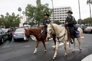 Officers Shawn Dugan and Matt Graham patrol Fashion Island