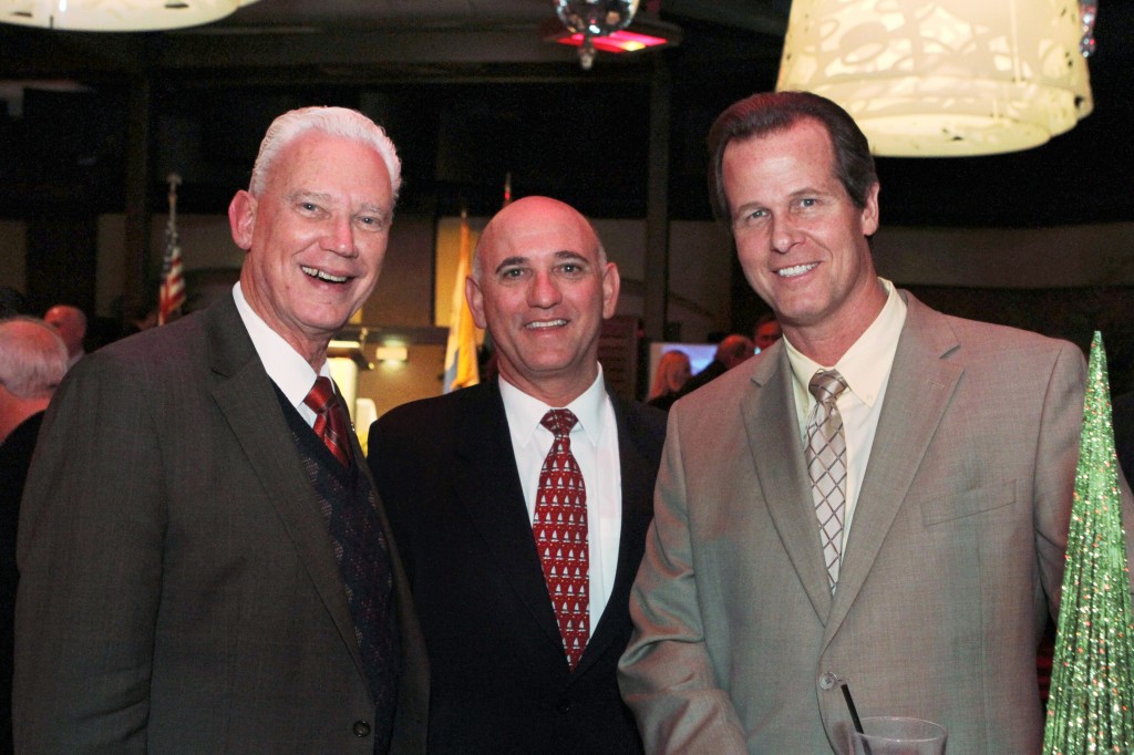 (left to right) Newly elected Mayor Rush Hill, Chamber of Commerce President Steve Rosansky and Don Schmitz, of Schmitz & Associates, at the Mayor’s Reception and Chamber Volunteer Awards Ceremony. — All photos by Jim Collins