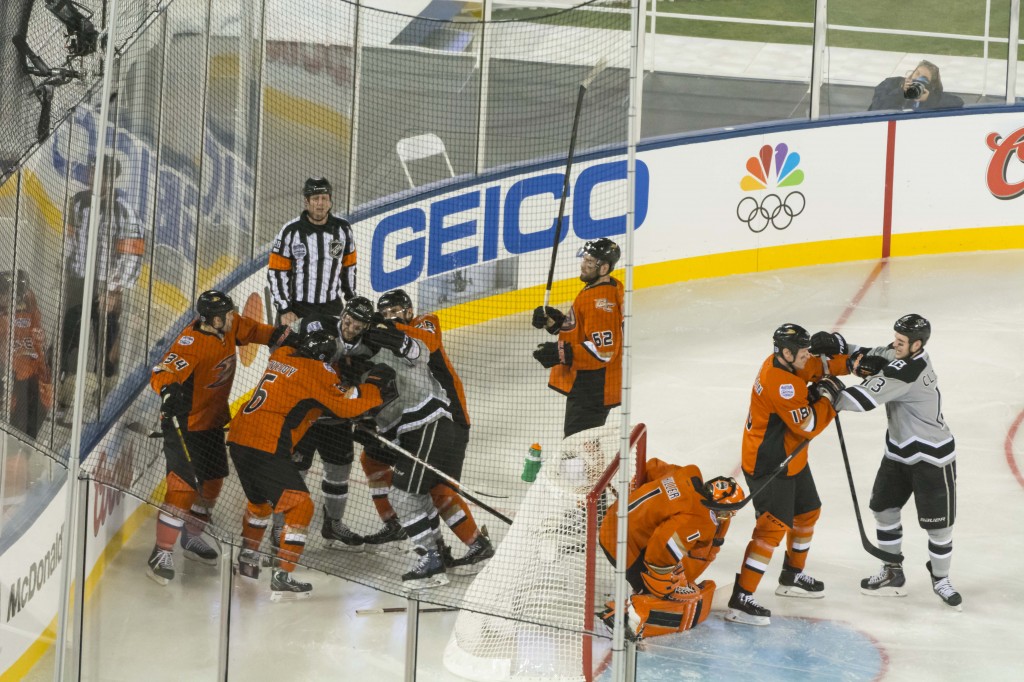 Hockey can involve a fight, or two