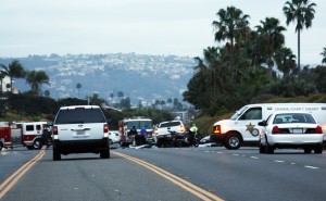 The accident on PCH on Sunday. — Photo by Christopher Trela