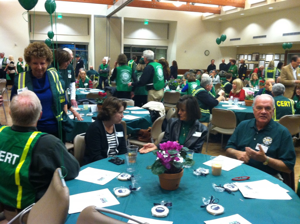 Volunteers mingle at the event. 