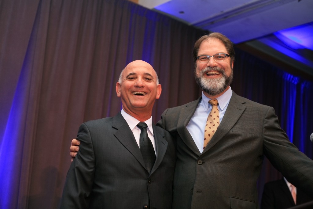 Newport Beach Chamber of Commerce CEO and President Steve Rosansky (left) and Orange County Supervisor John Moorlach.