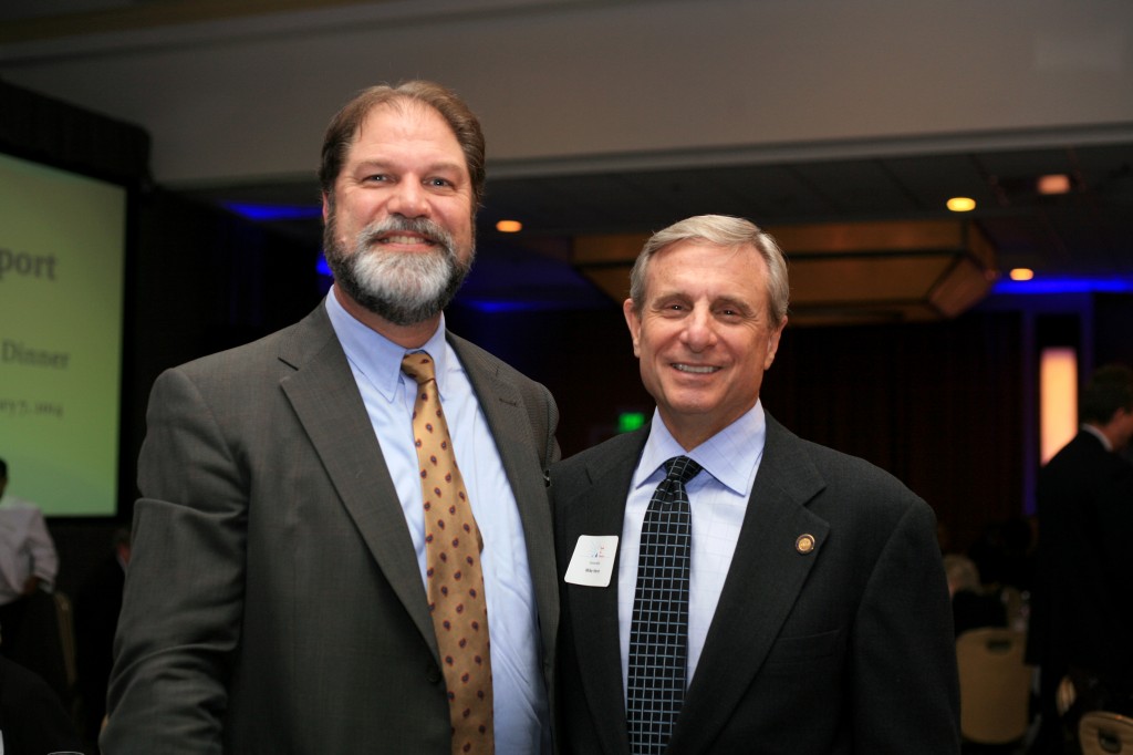 Orange County Supervisor John Moorlach (left) and city councilman Mike Henn.