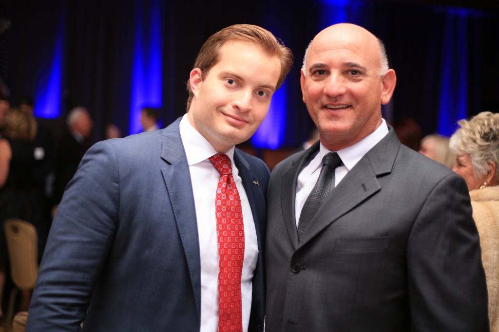 City council candidate Joe Stapleton (left) and Newport Beach Chamber of Commerce CEO and President Steve Rosansky.