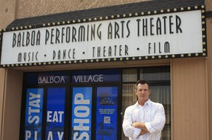 Steve Beazley in front of the Balboa Village Theater
