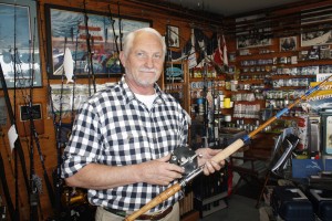 JD Doughty holds one of his hand-crafted rods